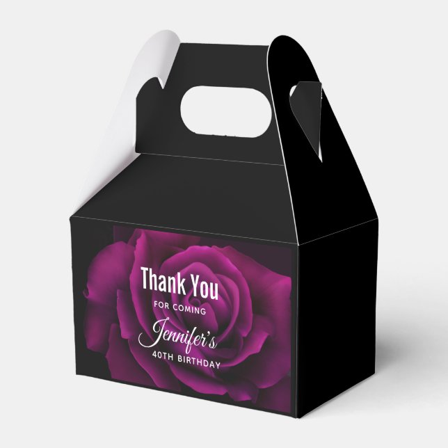 Ballotins Fleur gothique violet-rouge rose Merci d'anniversa (Verso)