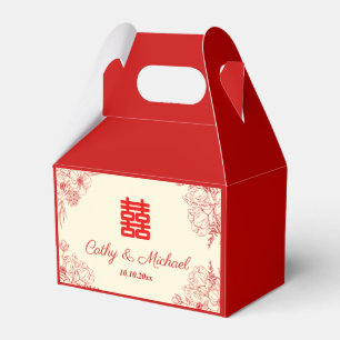 Ballotins Fleur orientale mariage rouge