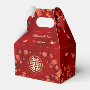 Ballotins Fleur orientale rouge   Mariage chinois