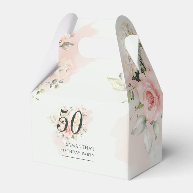 Ballotins Fleur rose 50e anniversaire N'importe quel âge fêt (Verso)