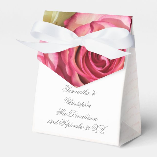 Ballotins Fleur rose rose florale romantique mariage (Verso)