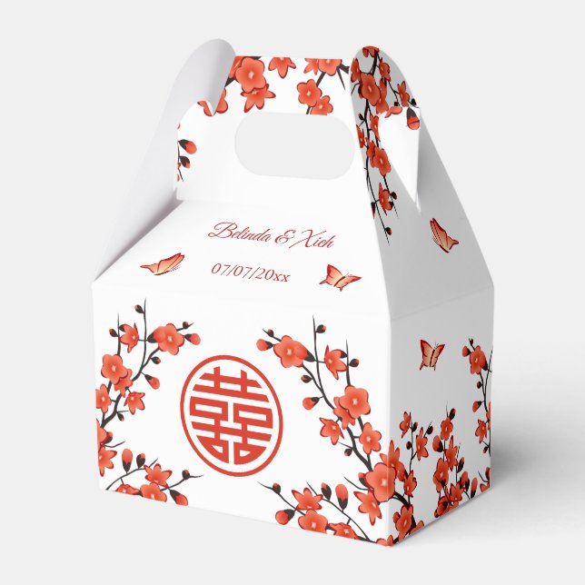Ballotins Fleur rouge cerise | Mariage chinois (Verso)