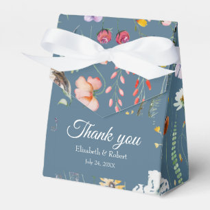 Ballotins Fleur sauvage bleu Dusty Mariage Merci