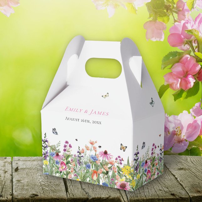 Ballotins Fleur sauvage Floral Wedding Favor Box (Créateur téléchargé)
