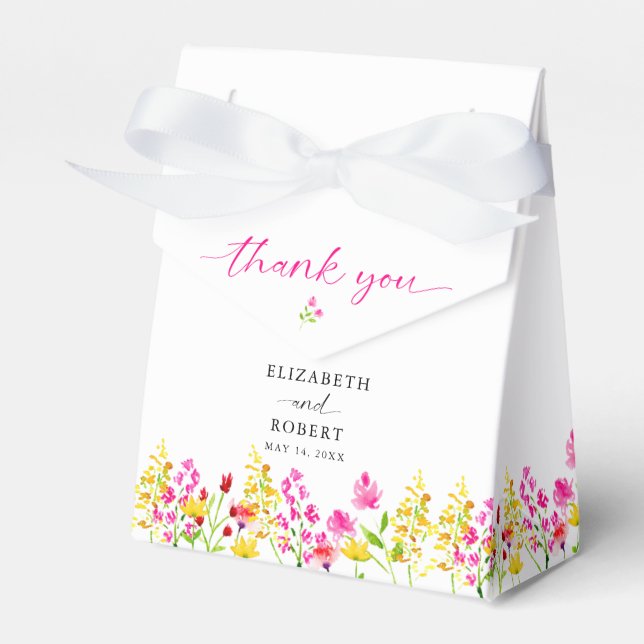 Ballotins Fleur sauvage Mariage Floral Script Élégant printe (Verso)
