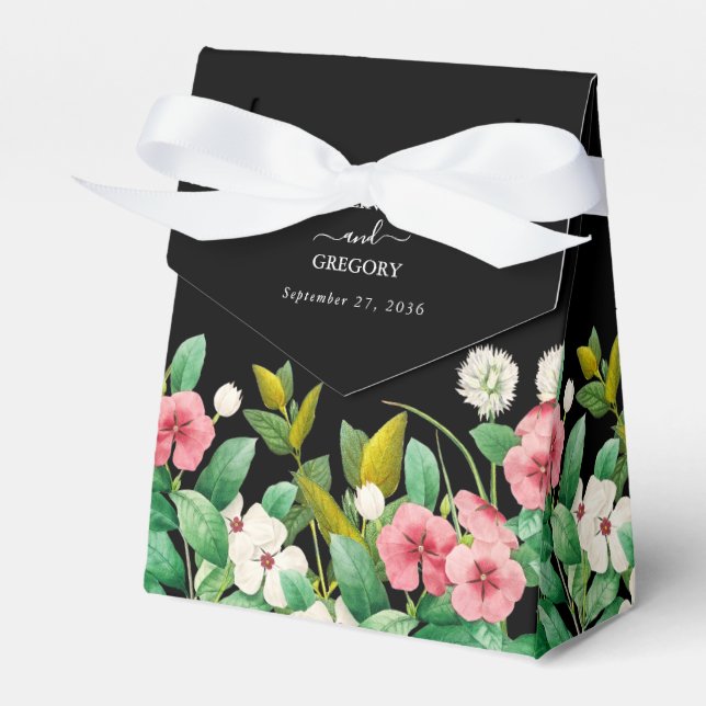 Ballotins Fleur sauvage Périwinkle Aquarelle Mariage noir (Verso)