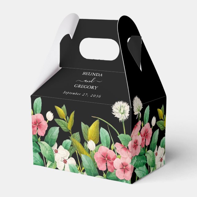 Ballotins Fleur sauvage Périwinkle Aquarelle Mariage noir (Verso)