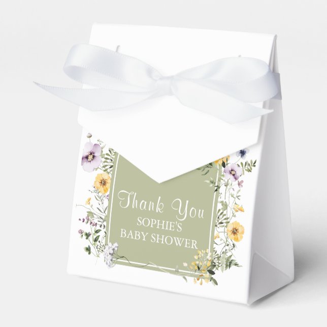 Ballotins Fleur sauvage Sage Green Baby dans le Baby shower  (Verso)