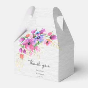 Ballotins Fleurs aquarelles lumineuses boho et feuillage dor
