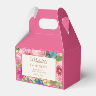 Ballotins Fleurs aquarelles rose jaune 90e anniversaire
