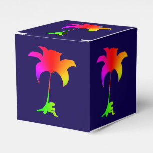 Ballotins Fleurs arc-en-ciel Bleu foncé Mariage Anniversaire