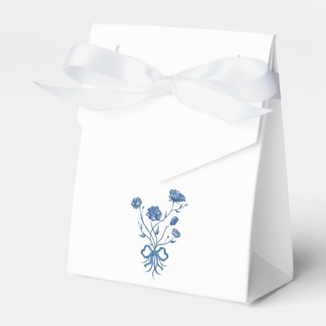 Ballotins Fleurs Bleues Avec Bow (Verso)