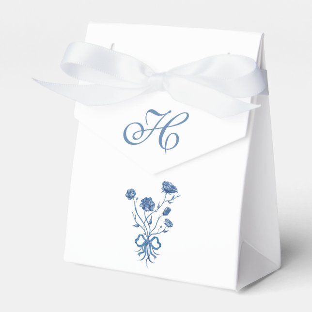 Ballotins Fleurs Bleues Avec Bow (Verso)