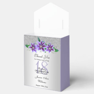 Ballotins Fleurs Clematis et Argent Classy 18e anniversaire