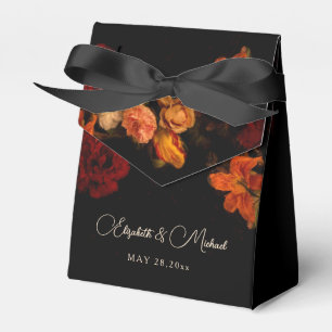 Ballotins Fleurs d'art raffiné vintage Mariage noir Remercie