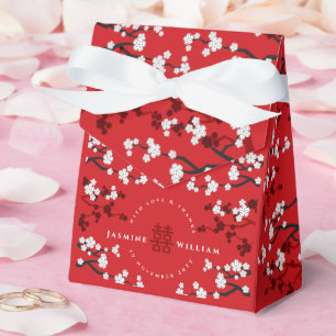 Ballotins Fleurs de cerisier et double bonheur Mariage chino