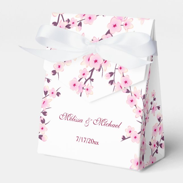 Ballotins Fleurs de cerisier rose blanc | Mariage personnali (Verso)