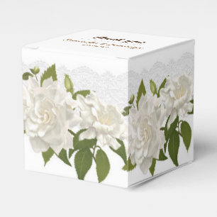 Ballotins Fleurs de dentelle mariage Boîte cadeau Carré Fave