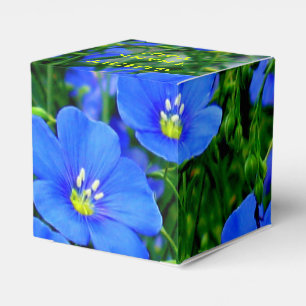 Ballotins Fleurs de lin bleu lin-CARRÉ BALLOTIN COEUR