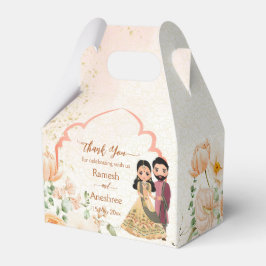 Ballotins Fleurs de pêche mignon couple nuptial indien custo