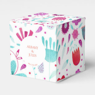 Ballotins Fleurs de Prairie Aquarelle Mariage Turquoise