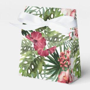 Ballotins Fleurs d'hibiscus tropicaux motif de feuillage feu