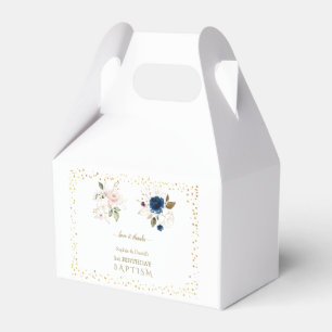 Ballotins Fleurs d'or rose bleu Jumeaux 1er anniversaire Bap