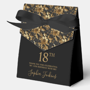 Ballotins Fleurs dorées pour 18e anniversaire Remerciements 