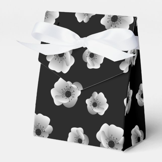 Ballotins Fleurs élégantes noires et blanches Motif minimali (Verso)