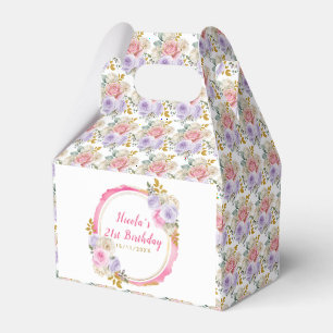 Ballotins Fleurs élégantes roses et violettes Anniversaire