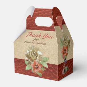 Ballotins Fleurs en cuir sur daim