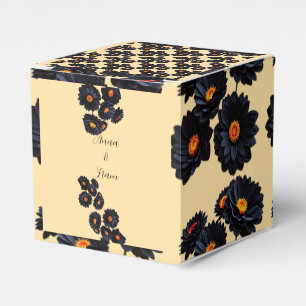 Ballotins Fleurs en velours noir