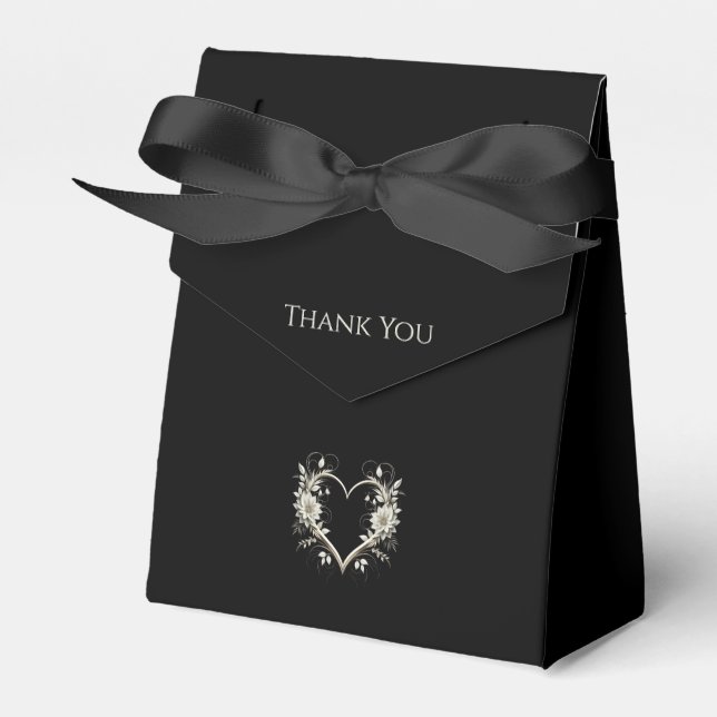 Ballotins Fleurs modernes avec un Merci Mariage de coeur (Verso)