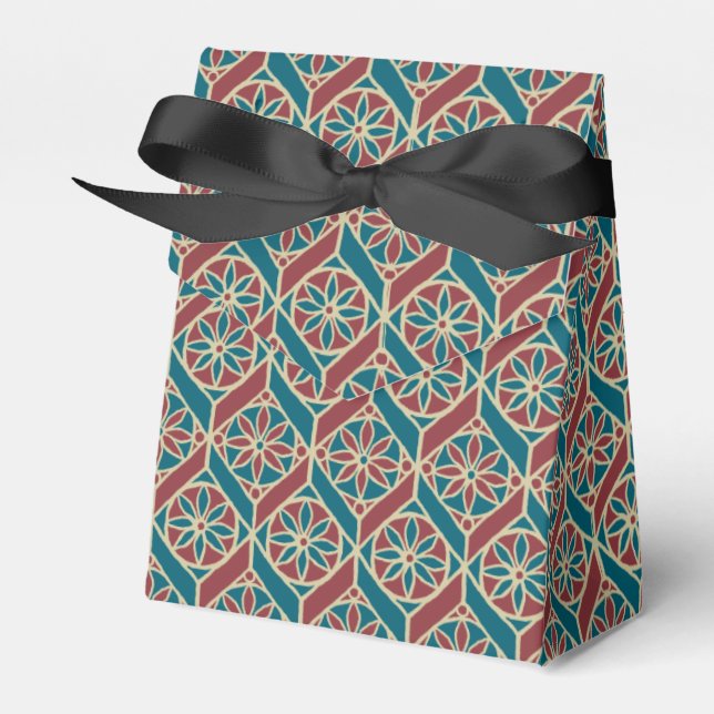 Ballotins Fleurs Motifs ethniques de marron beige turquoise, (Verso)