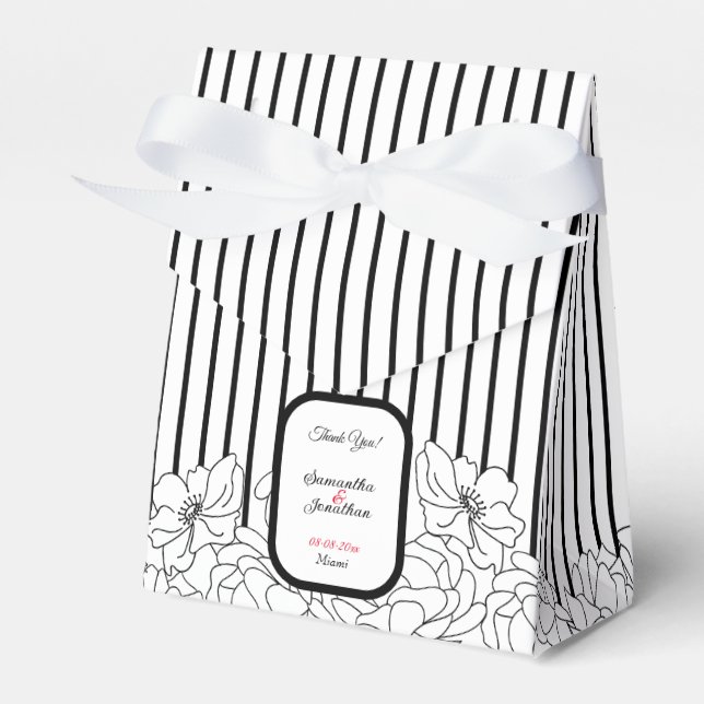 Ballotins Fleurs noires et blanches avec bandes (Verso)