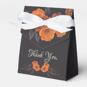 Ballotins Fleurs orange simple Élégant Merci
