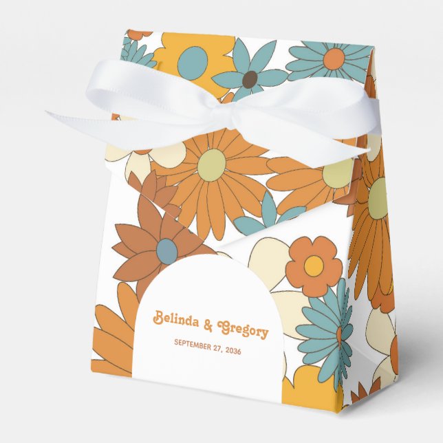 Ballotins Fleurs rétro colorées 60's 70's Mariage (Verso)