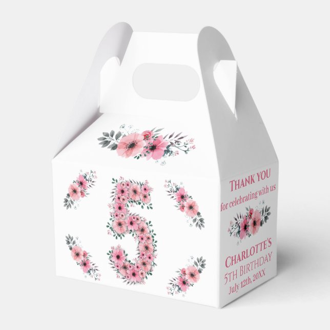 Ballotins Fleurs roses Big 5e anniversaire Fille Green Folia (Verso)