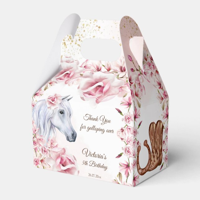 Ballotins Fleurs roses de cheval blanc cofille anniversaire (Verso)