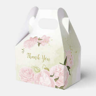 Ballotins fleurs roses romantiques avec mariage feuille vert