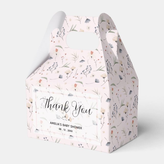 Ballotins Fleurs sauvages sur Baby shower rose (Verso)