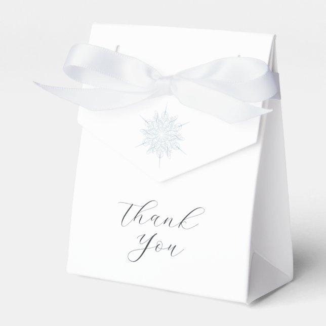 Ballotins Flocon de neige bleu glace Élégant Mariage d'hiver (Verso)