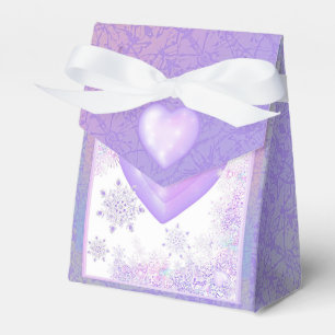 Ballotins flocon de neige violet clair et coeur étincelant