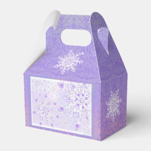 Ballotins flocon de neige violet clair et coeur étincelant