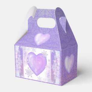Ballotins flocon de neige violet clair et coeur étincelant