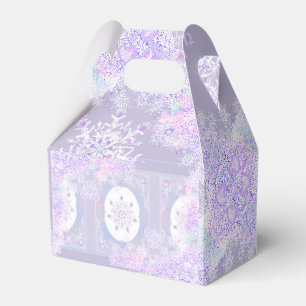 Ballotins flocon de neige violet clair et coeur étincelant