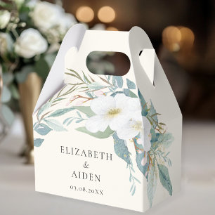 Ballotins Floral, Beige, Boîte à cadeaux Mariage