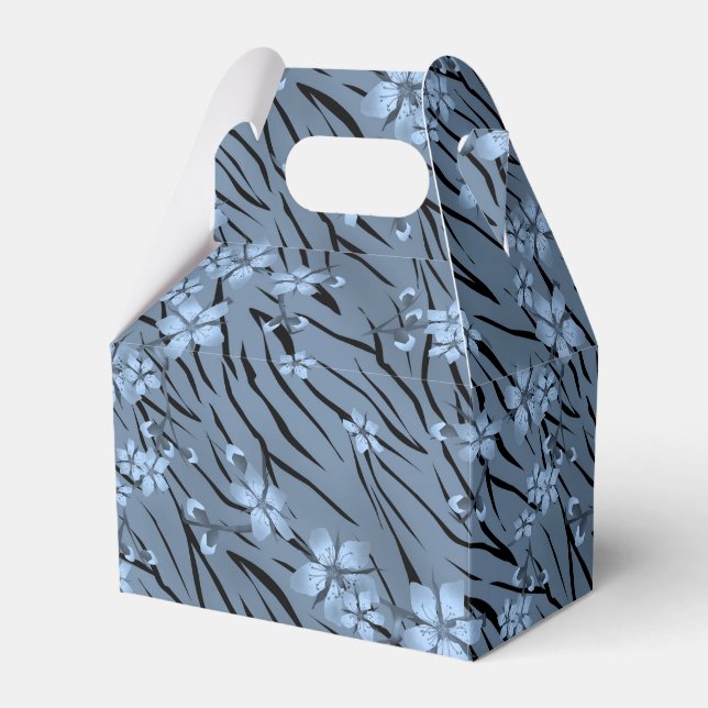 Ballotins Floral, bleu, motif de tigre (Verso)