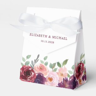 Ballotins Floral Bourgogne Rouge Blush Plum Mariage d'aquare