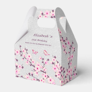 Ballotins Floral Cerisier Fleur Argent Personnalisé Annivers
